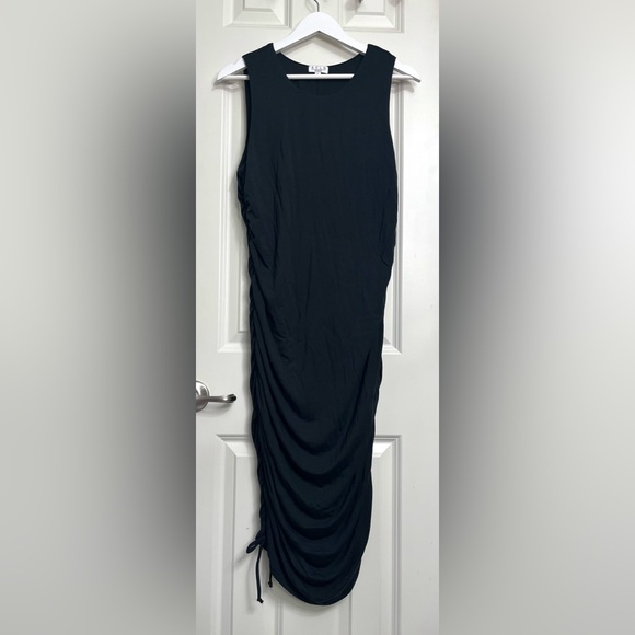 AVLN Dresses & Skirts - AVLN Studio Sleeveless Ruched Midi Dress NWOT